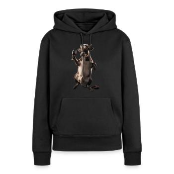 Ochse Wein - Frauen Premium Bio Hoodie - Schwarz - Vorne - Julia (174cm)