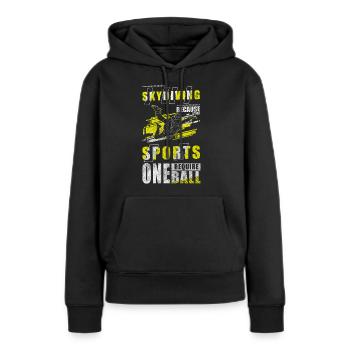 Skydiving Luft Leidenschaft Fallschirmsport - Frauen Premium Bio Hoodie - Schwarz - Vorne - Julia (174cm)