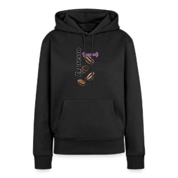 Expresso vous-même - Sweat à capuche Premium bio Femme - noir - Devant - Julia (174cm)