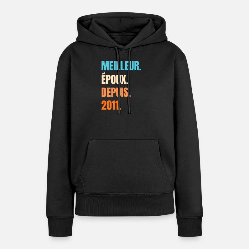 Bester Ehemann seit 2011 Geschenk-Ehemann - Frauen Premium Bio Hoodie - Schwarz