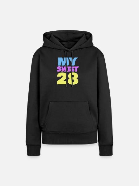 28 - Frauen Premium Bio Hoodie - Schwarz