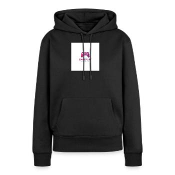 Gameplay Gradient Controller - Frauen Premium Bio Hoodie - Schwarz - Vorne - Julia (174cm)