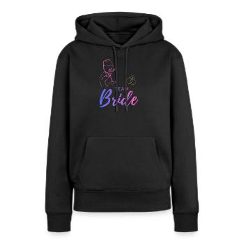 Team Bride Weinglas und Ringe - Frauen Premium Bio Hoodie - Schwarz - Vorne - Julia (174cm)