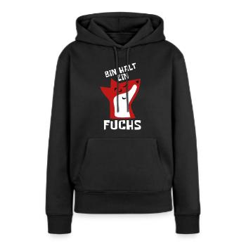 Bin halt ein Fuchs - schlau und clever - Frauen Premium Bio Hoodie - Schwarz - Vorne - Julia (174cm)