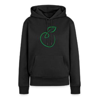 pomme - Sweat à capuche Premium bio Femme - noir - Devant - Julia (174cm)