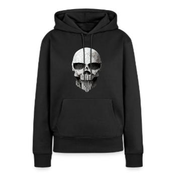 Totenkopf Metall - Frauen Premium Bio Hoodie - Schwarz - Vorne - Julia (174cm)