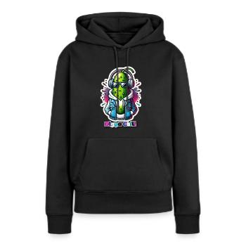 Digga Chill - Sweat à capuche Premium bio Femme - noir - Devant - Julia (174cm)
