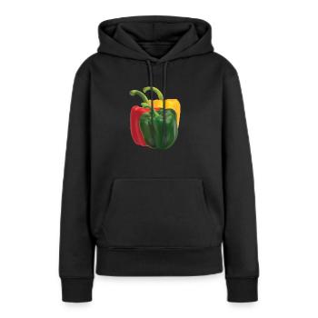 Paprika - Frauen Premium Bio Hoodie - Schwarz - Vorne - Julia (174cm)