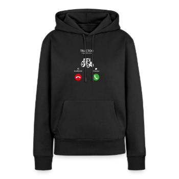 Appel mobile appel tractor tracteur agriculteur - Sweat à capuche Premium bio Femme - noir - Devant - Julia (174cm)