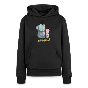 UN PETIT CÂLIN ? - Sweat à capuche Premium bio Femme - noir - Devant - Julia (174cm)