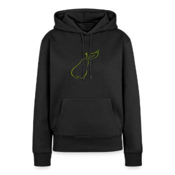 Birne - Frauen Premium Bio Hoodie - Schwarz - Vorne - Julia (174cm)