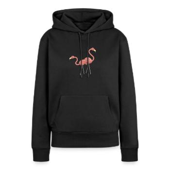 bir D648 - Sweat à capuche Premium bio Femme - noir - Devant - Julia (174cm)
