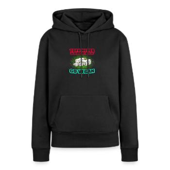 Tofu Jamais Screams Ou Saignements végan - Sweat à capuche Premium bio Femme - noir - Devant - Julia (174cm)
