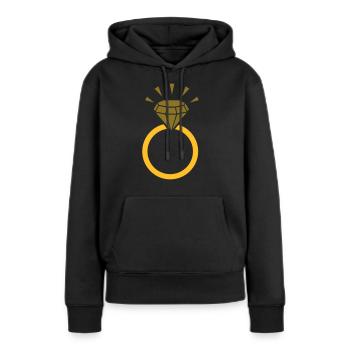 Ring - Frauen Premium Bio Hoodie - Schwarz - Vorne - Julia (174cm)