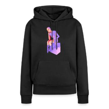 Le penseur, penseur féminin - Sweat à capuche Premium bio Femme - noir - Devant - Julia (174cm)