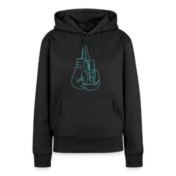 Gants de boxe - Sweat à capuche Premium bio Femme - noir - Devant - Julia (174cm)
