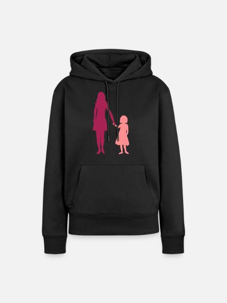 Duo Mädchen Mama - Frauen Premium Bio Hoodie - Schwarz