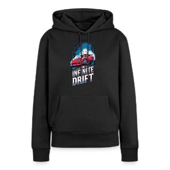 infinite drift - course voiture - Sweat à capuche Premium bio Femme - noir - Devant - Julia (174cm)