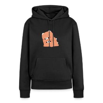 Getby Katzenpaar - Frauen Premium Bio Hoodie - Schwarz - Vorne - Julia (174cm)