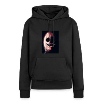 Rire noir - Sweat à capuche Premium bio Femme - noir - Devant - Julia (174cm)