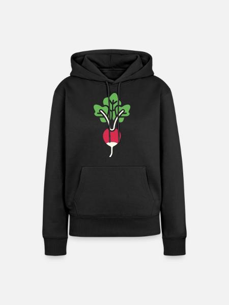 Radieschen - Frauen Premium Bio Hoodie - Schwarz