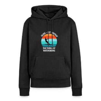 Ski nautique, ski nautique, skieurs nautiques - Sweat à capuche Premium bio Femme - noir - Devant - Julia (174cm)
