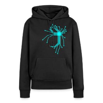 Platine Cpu Technik Muster Design Shirt Geschenk - Sweat à capuche Premium bio Femme - noir - Devant - Julia (174cm)