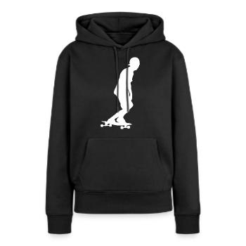 Descente Longboard - Sweat à capuche Premium bio Femme - noir - Devant - Julia (174cm)
