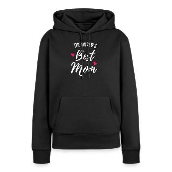 La meilleure maman du monde - Sweat à capuche Premium bio Femme - noir - Devant - Julia (174cm)