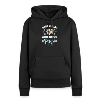 Carlin pour chien Carlins Carlins - Sweat à capuche Premium bio Femme - noir - Devant - Julia (174cm)