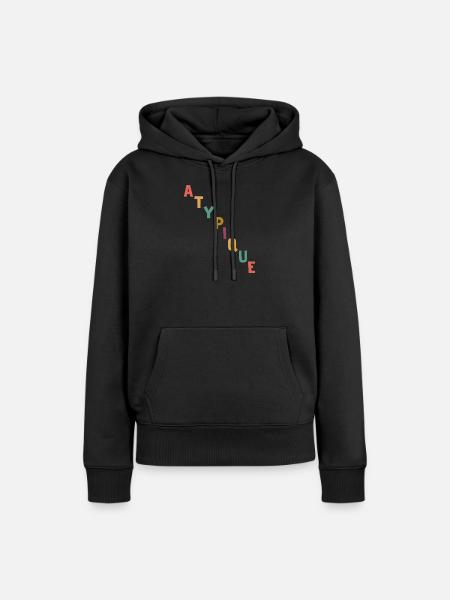 Atypisch - Frauen Premium Bio Hoodie - Schwarz