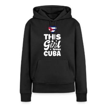 Kuba Flagge Karibik Urlaub Cuba Reise Havanna - Frauen Premium Bio Hoodie - Schwarz - Vorne - Julia (174cm)