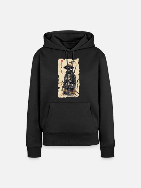 Skeleton Samurai - Frauen Premium Bio Hoodie - Schwarz