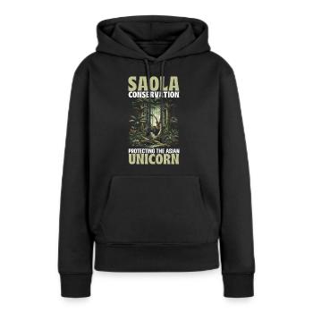 Gefährdete Arten, Tierliebhaber, Tierschutz - Frauen Premium Bio Hoodie - Schwarz - Vorne - Julia (174cm)
