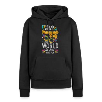 Célébration de la fête - Sweat à capuche Premium bio Femme - noir - Devant - Julia (174cm)