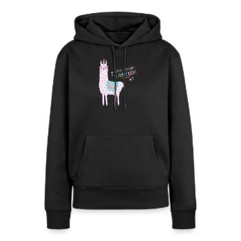 Llamacorn Pink Llama Unicorn - Women’s Premium Organic Hoodie - black - Front - Julia (174cm)
