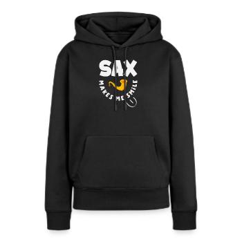 Saxofon - Frauen Premium Bio Hoodie - Schwarz - Vorne - Julia (174cm)