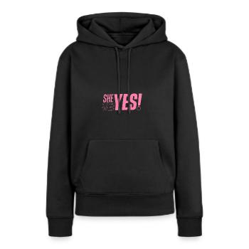 Sie hat Ja gesagt Verlobung Verlobt Verlobter - Frauen Premium Bio Hoodie - Schwarz - Vorne - Julia (174cm)