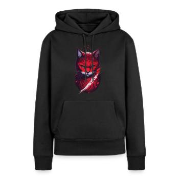 Cat Ninja Dark Evil Grim Cat Art - Sweat à capuche Premium bio Femme - noir - Devant - Julia (174cm)