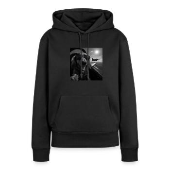 Dackel - Frauen Premium Bio Hoodie - Schwarz - Vorne - Julia (174cm)
