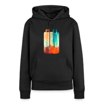 Zwei Trinkflaschen Retro - Frauen Premium Bio Hoodie - Schwarz - Vorne - Julia (174cm)
