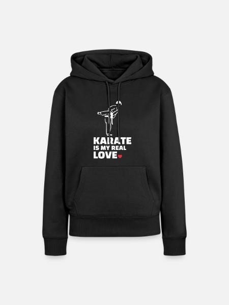 Ich Liebe Karate - Frauen Premium Bio Hoodie - Schwarz