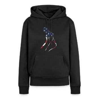 Comedian Us Flag Stand Up Comedy - Frauen Premium Bio Hoodie - Schwarz - Vorne - Julia (174cm)