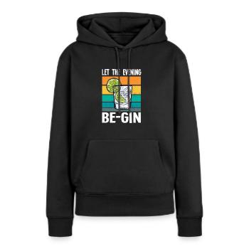 Gin - Gin Cocktail Gin Trinker Cadeau - Sweat à capuche Premium bio Femme - noir - Devant - Julia (174cm)