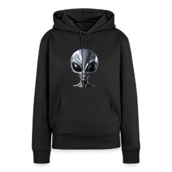 Scary Small Grey Alien Extraterrestrial - Women’s Premium Organic Hoodie - black - Front - Julia (174cm)