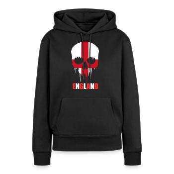 Angleterre - Sweat à capuche Premium bio Femme - noir - Devant - Julia (174cm)