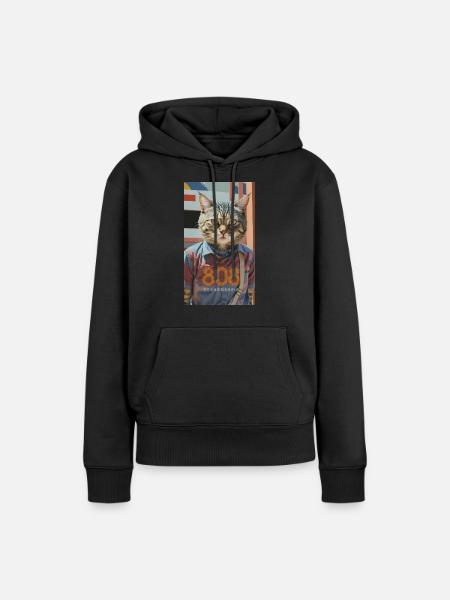 Asian 808Cat - Frauen Premium Bio Hoodie - Schwarz