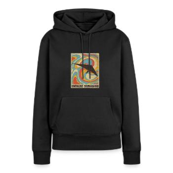 Deltaplane deltaplane - Sweat à capuche Premium bio Femme - noir - Devant - Julia (174cm)