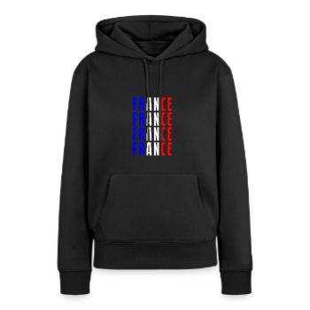 France France France France - Sweat à capuche Premium bio Femme - noir - Devant - Julia (174cm)