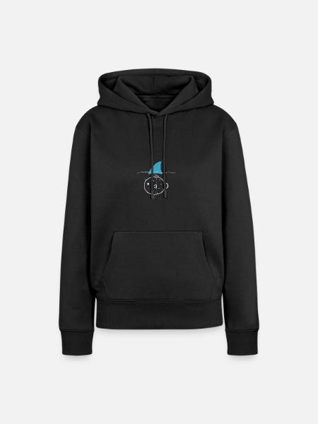 fisch Haifischflosse - Frauen Premium Bio Hoodie - Schwarz